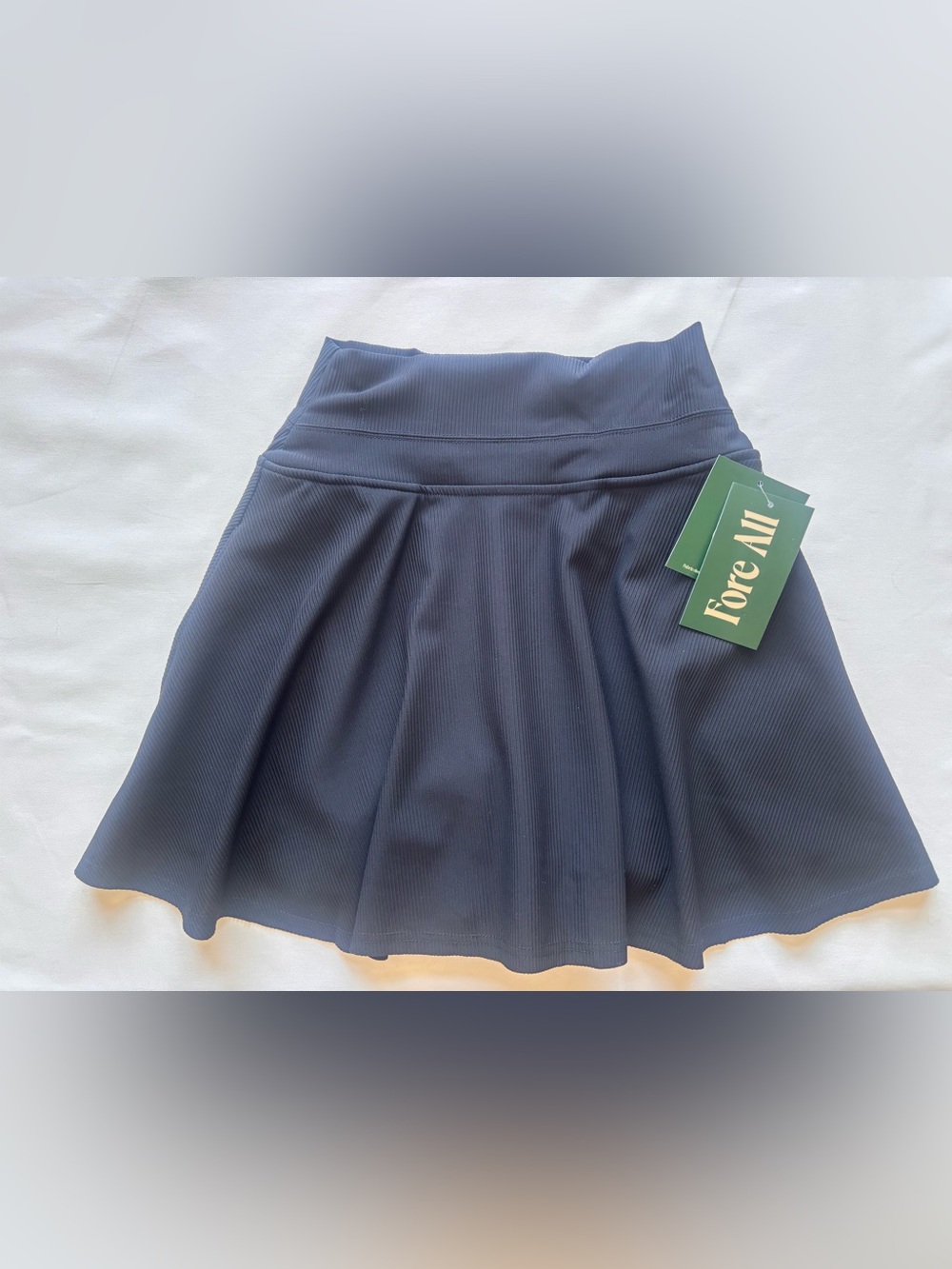 Fōre All Black Ribbed Skater Skirt